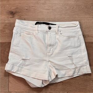 Harper White Distressed Jean Shorts